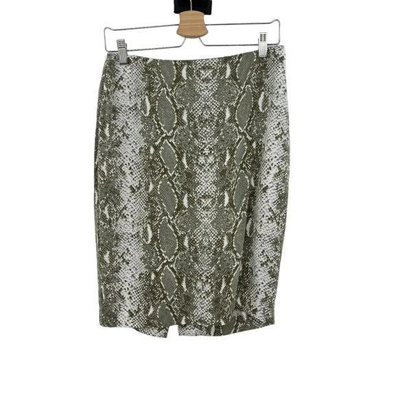 Diane‎ von Furstenberg Kara Tailored Pencil Skirt Snake Print Green Size 6 - Picture 2 of 10